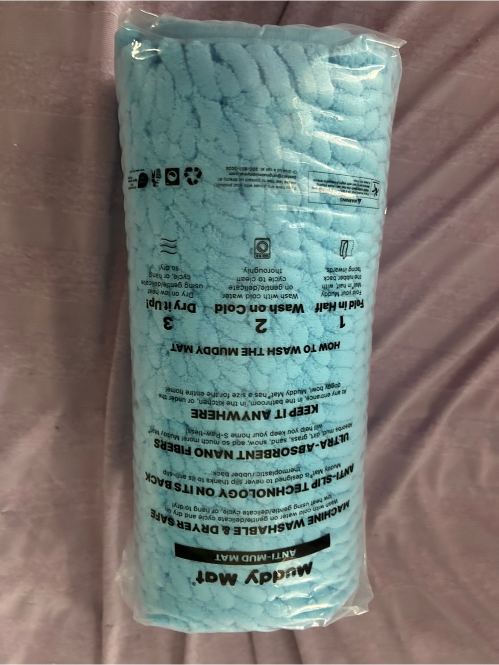 Plush Bath Mat Muddy Mat - Light Blue